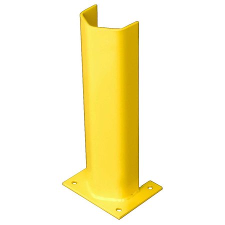 BLUFF MANUFACTURING 18 H Steel Post Protector, 1/4 Thick, Yellow 1/4PO18-YEL